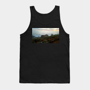 Rocky Coast at Sunset with Geraniums Tank Top